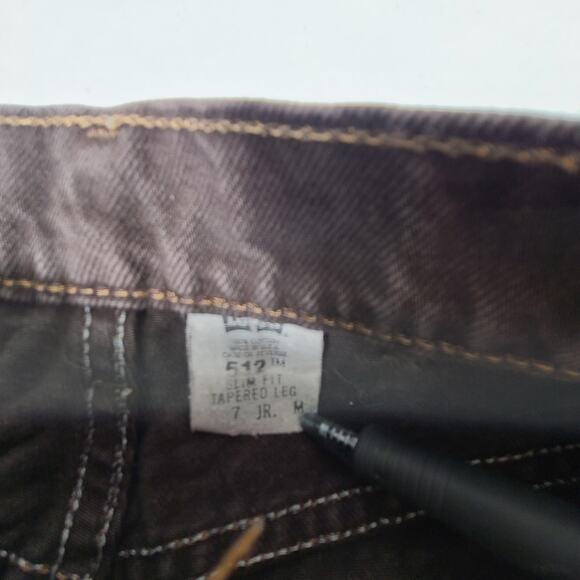 Levis 512 Brown Denim Slim Taper Hi Rise Vintage USA Jeans 7 Waist 26 x 30 - Picture 4 of 4